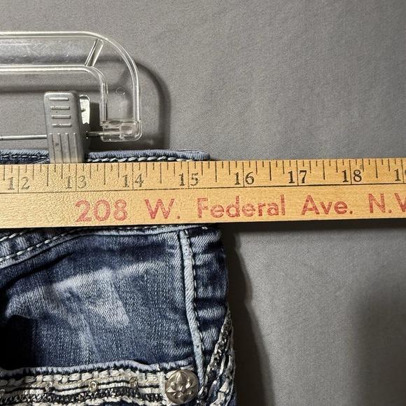 Miss Me Chloe Boot Jeans Women 30 Mid Rise Embellished 30x30 Distressed Bling - Picture 4 of 16